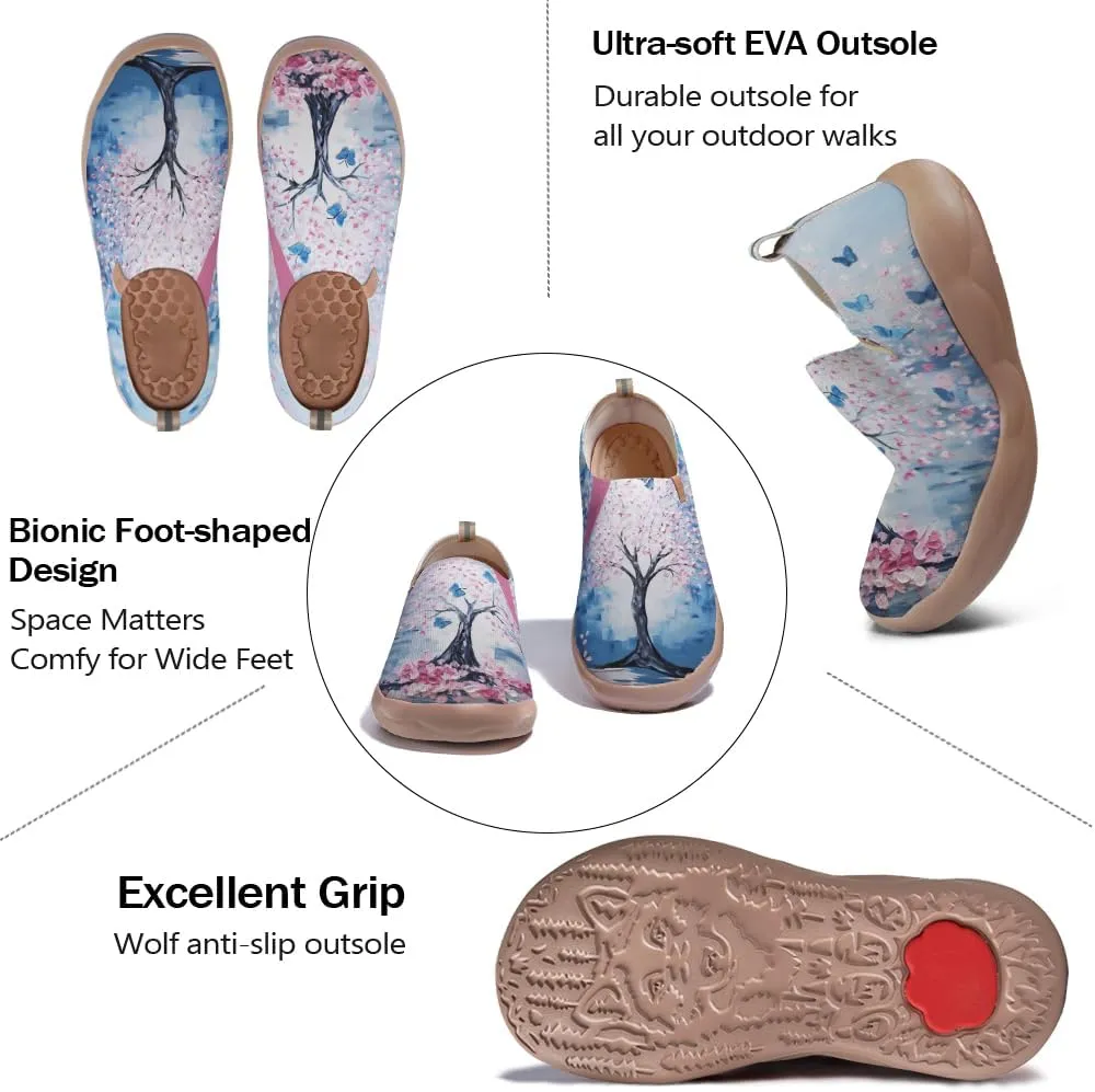 Art Painted Shoes for Women Knit Slip On Loafers Lightweight Casual Walking Sneaker