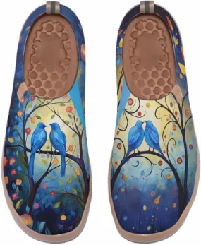 Art Painted Shoes for Women Knit Slip On Loafers Lightweight Casual Walking Sneaker