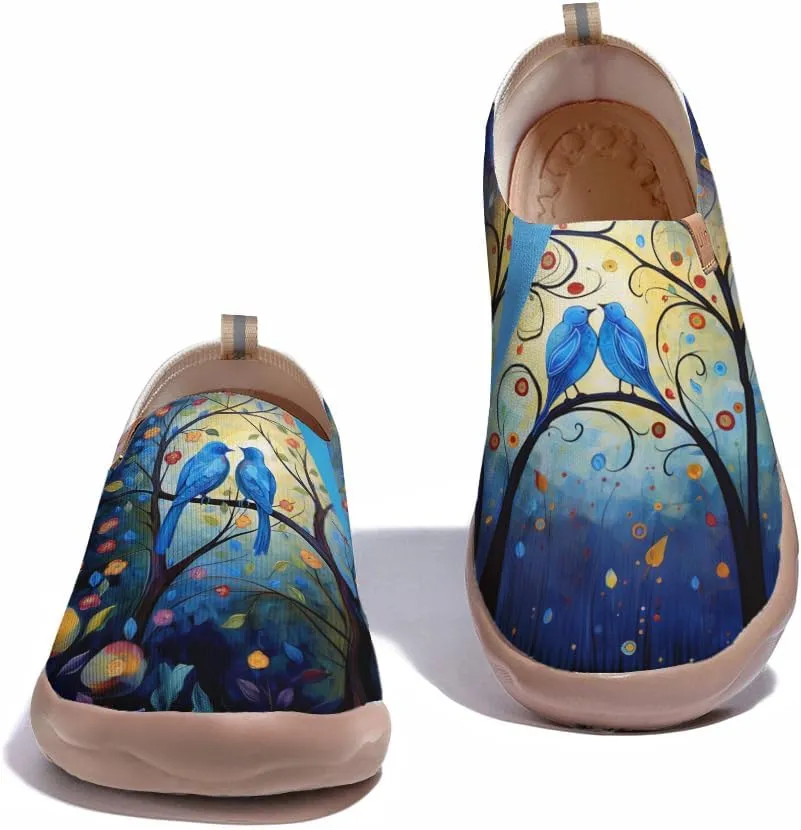 Art Painted Shoes for Women Knit Slip On Loafers Lightweight Casual Walking Sneaker