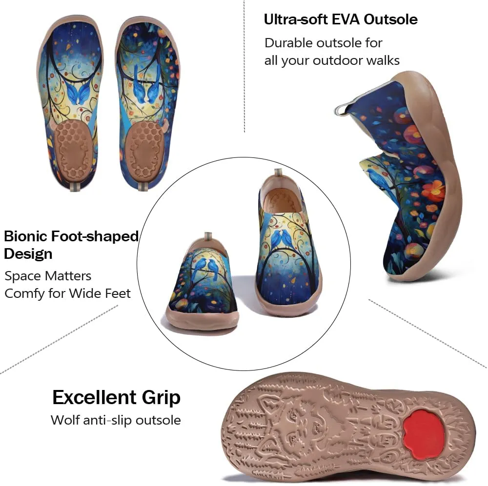 Art Painted Shoes for Women Knit Slip On Loafers Lightweight Casual Walking Sneaker