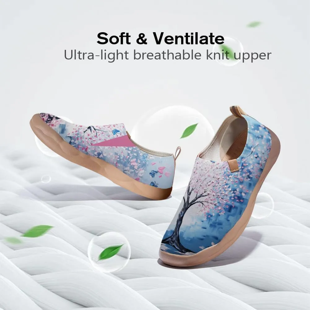 Art Painted Shoes for Women Knit Slip On Loafers Lightweight Casual Walking Sneaker