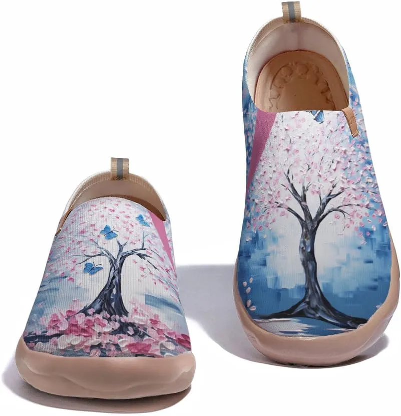 Art Painted Shoes for Women Knit Slip On Loafers Lightweight Casual Walking Sneaker