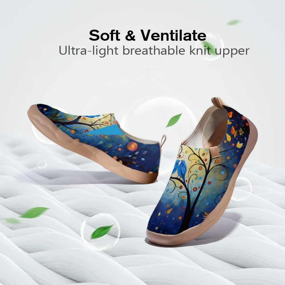 Art Painted Shoes for Women Knit Slip On Loafers Lightweight Casual Walking Sneaker