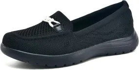 Buyrew Loafers for Women Comfort Slip On Walking Shoes Knit Dressy Comfortable Business Casual Work Flats