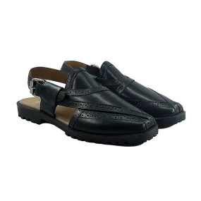 Carmela - Men's Black Calf Leather Sandal