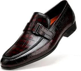Classic Leather Dress Shoes for Men, Premium Alligator Printed Bussiness Dress Slip on Loafer for Mens Classic Leather Dress Shoes for Men, Premium Alligator Printed Bussiness Dress Slip on Loafer for Mens