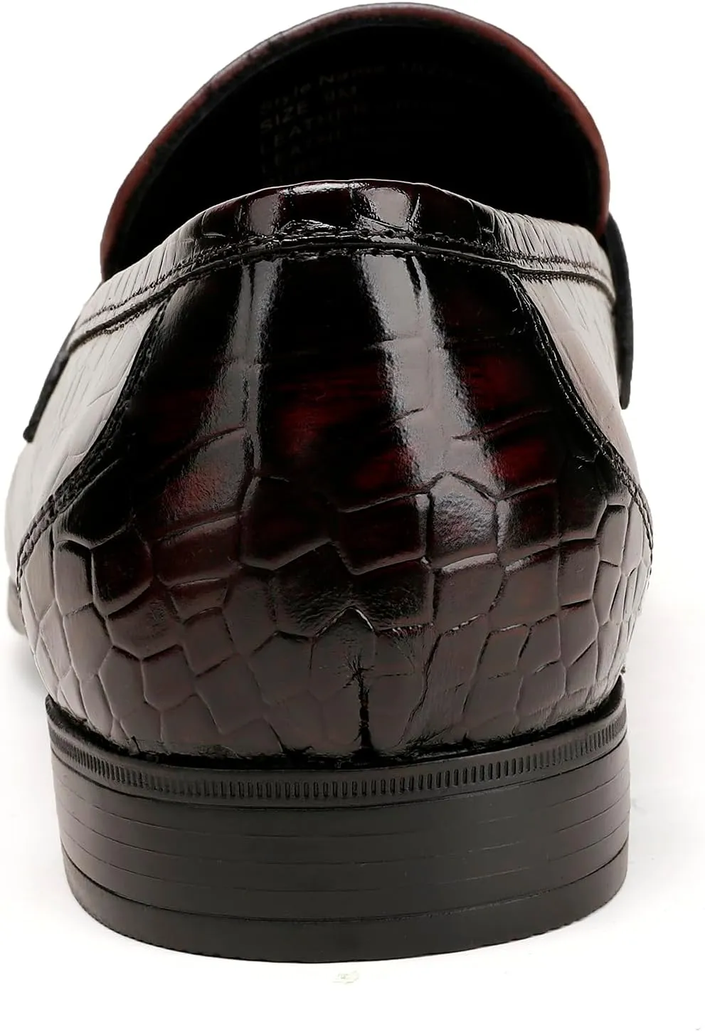 Classic Leather Dress Shoes for Men, Premium Alligator Printed Bussiness Dress Slip on Loafer for Mens