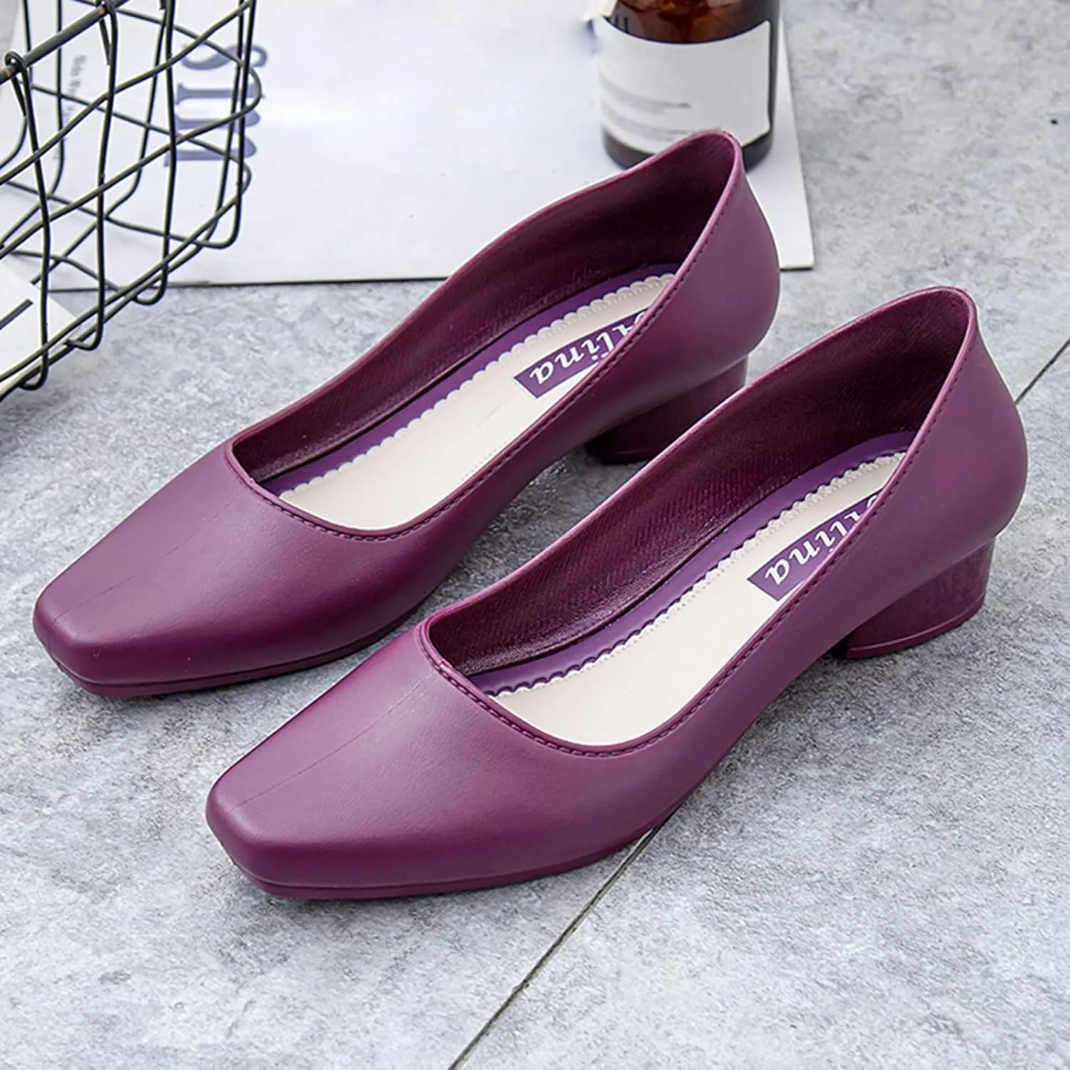 Dress Shoes for Women PU Leather Flats Shoes Comfortable Ballet Flats Dressy Slip on Shoes Ladies Business Shoes