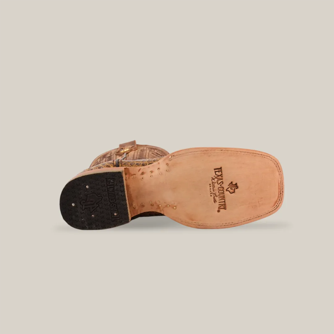 Exotic Caiman Horn Back - Antique - Square Toe