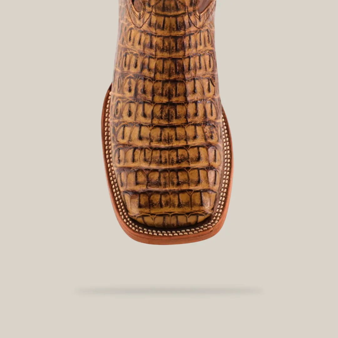 Exotic Caiman Horn Back - Antique - Square Toe