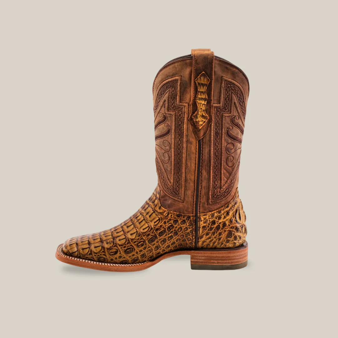 Exotic Caiman Horn Back - Antique - Square Toe