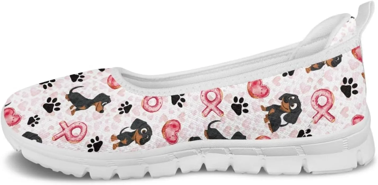 Forchrinse Pink Leopard Print Flats for Women Fashion 2025 Ballet Flats Dressy Walking Shoes Comfort Slip on Knit Loafers Shoes