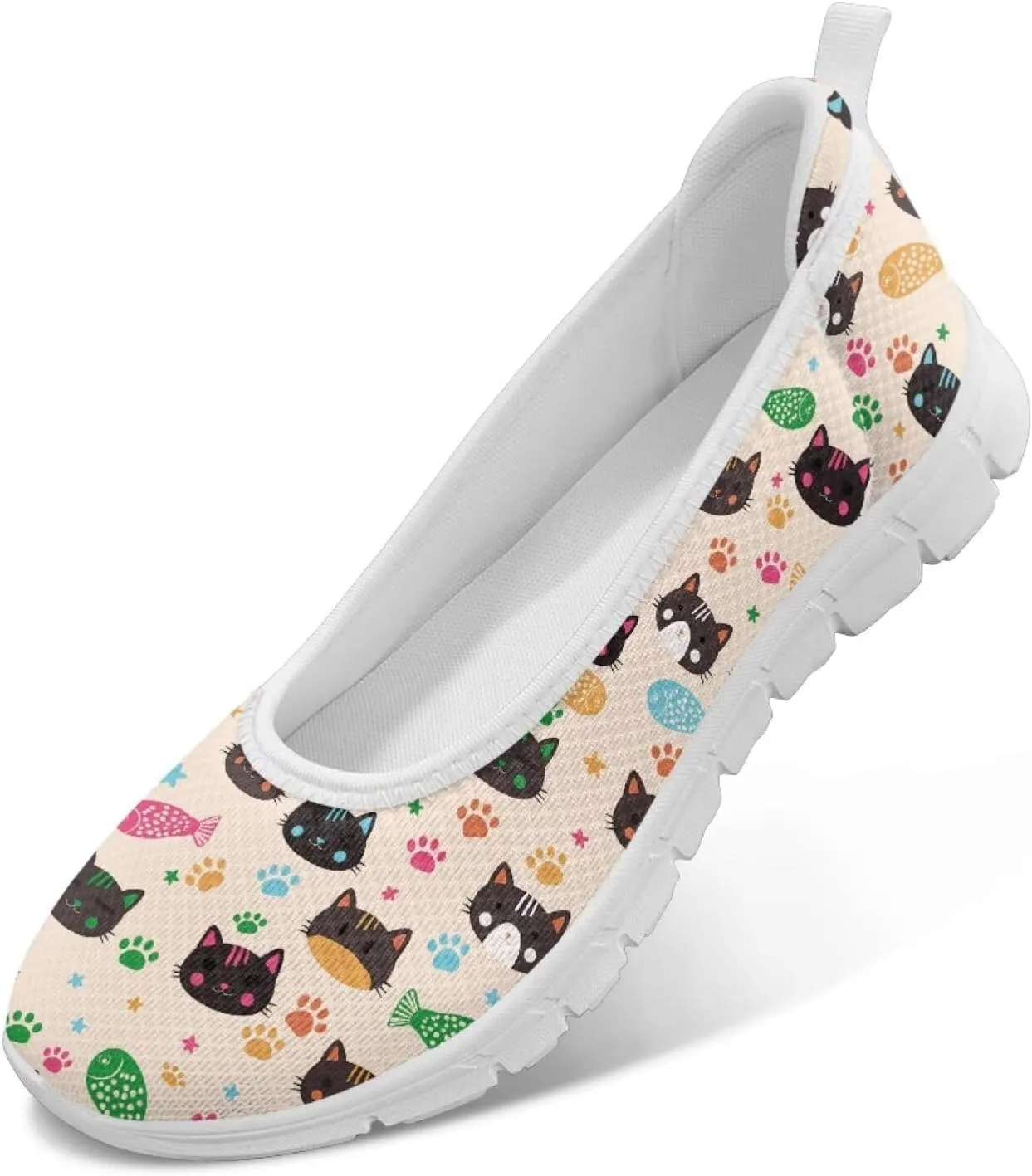 Forchrinse Pink Leopard Print Flats for Women Fashion 2025 Ballet Flats Dressy Walking Shoes Comfort Slip on Knit Loafers Shoes