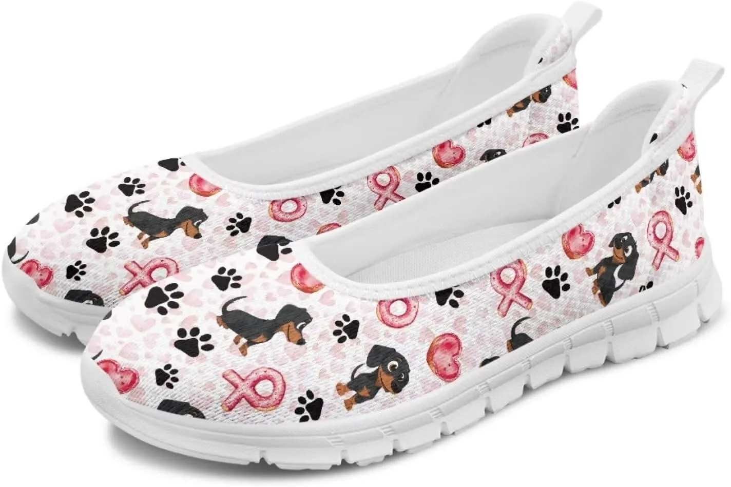 Forchrinse Pink Leopard Print Flats for Women Fashion 2025 Ballet Flats Dressy Walking Shoes Comfort Slip on Knit Loafers Shoes
