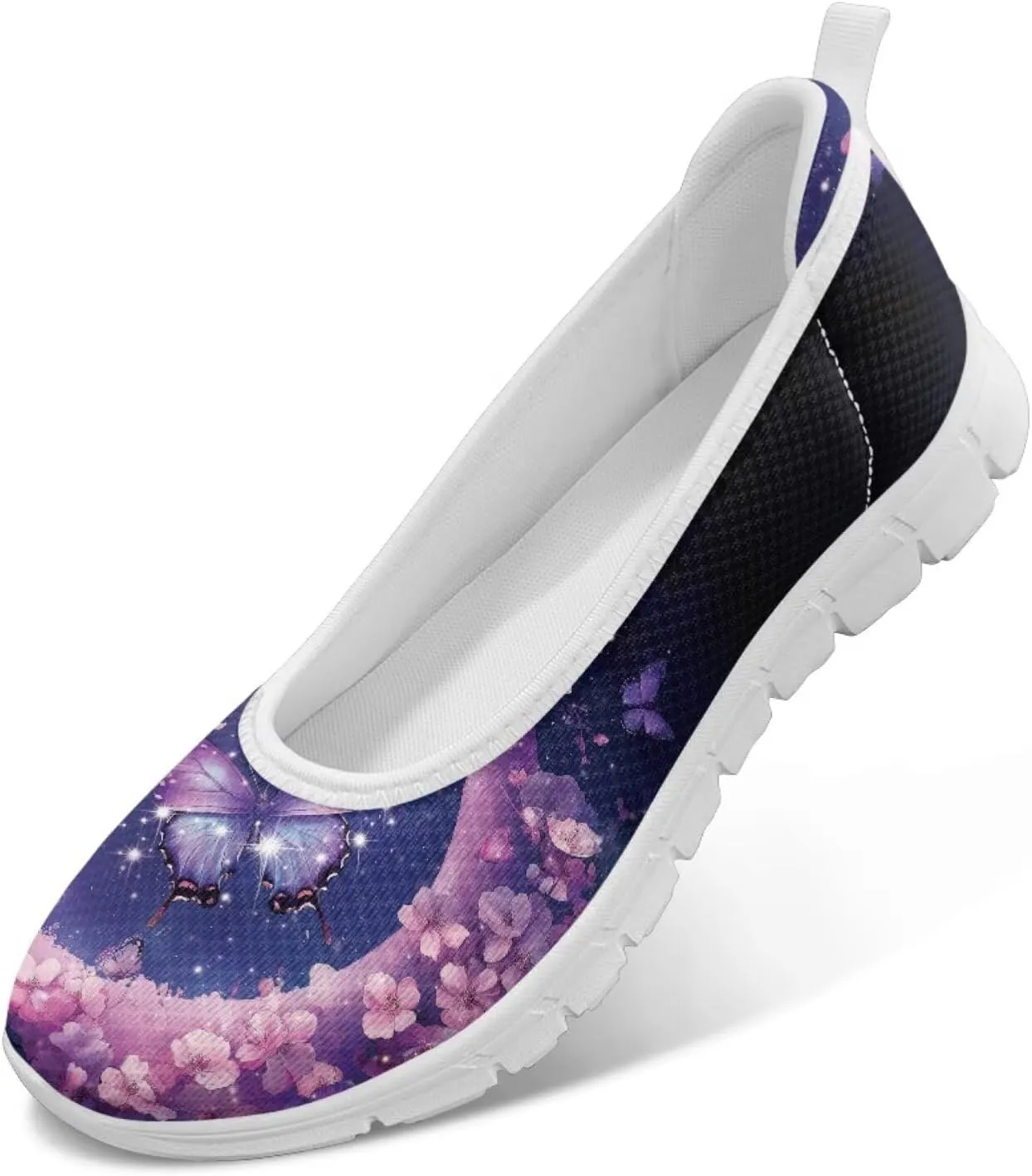 Forchrinse Pink Leopard Print Flats for Women Fashion 2025 Ballet Flats Dressy Walking Shoes Comfort Slip on Knit Loafers Shoes
