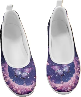 Forchrinse Pink Leopard Print Flats for Women Fashion 2025 Ballet Flats Dressy Walking Shoes Comfort Slip on Knit Loafers Shoes