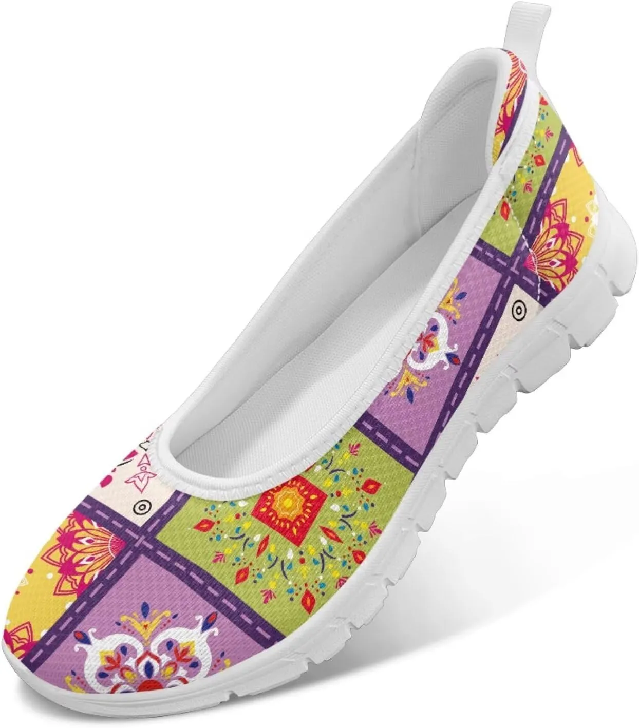 Forchrinse Pink Leopard Print Flats for Women Fashion 2025 Ballet Flats Dressy Walking Shoes Comfort Slip on Knit Loafers Shoes
