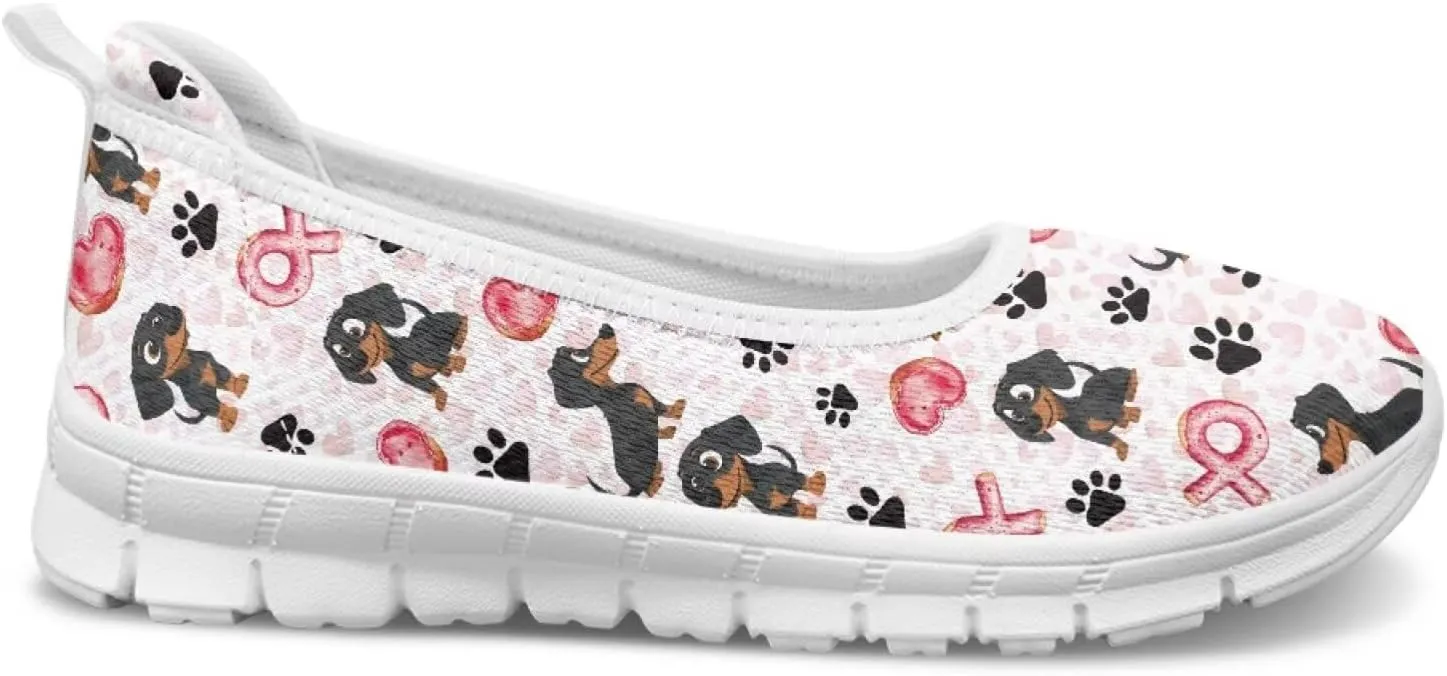 Forchrinse Pink Leopard Print Flats for Women Fashion 2025 Ballet Flats Dressy Walking Shoes Comfort Slip on Knit Loafers Shoes