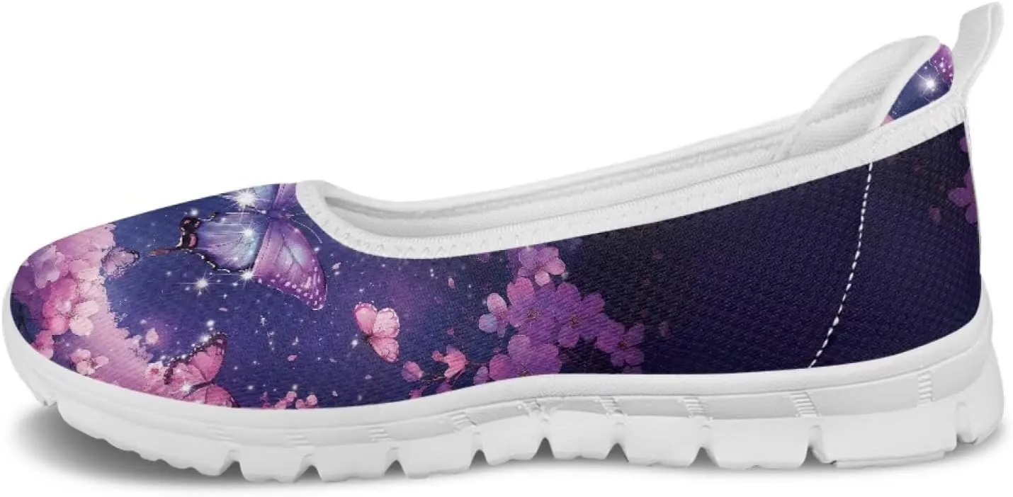 Forchrinse Pink Leopard Print Flats for Women Fashion 2025 Ballet Flats Dressy Walking Shoes Comfort Slip on Knit Loafers Shoes