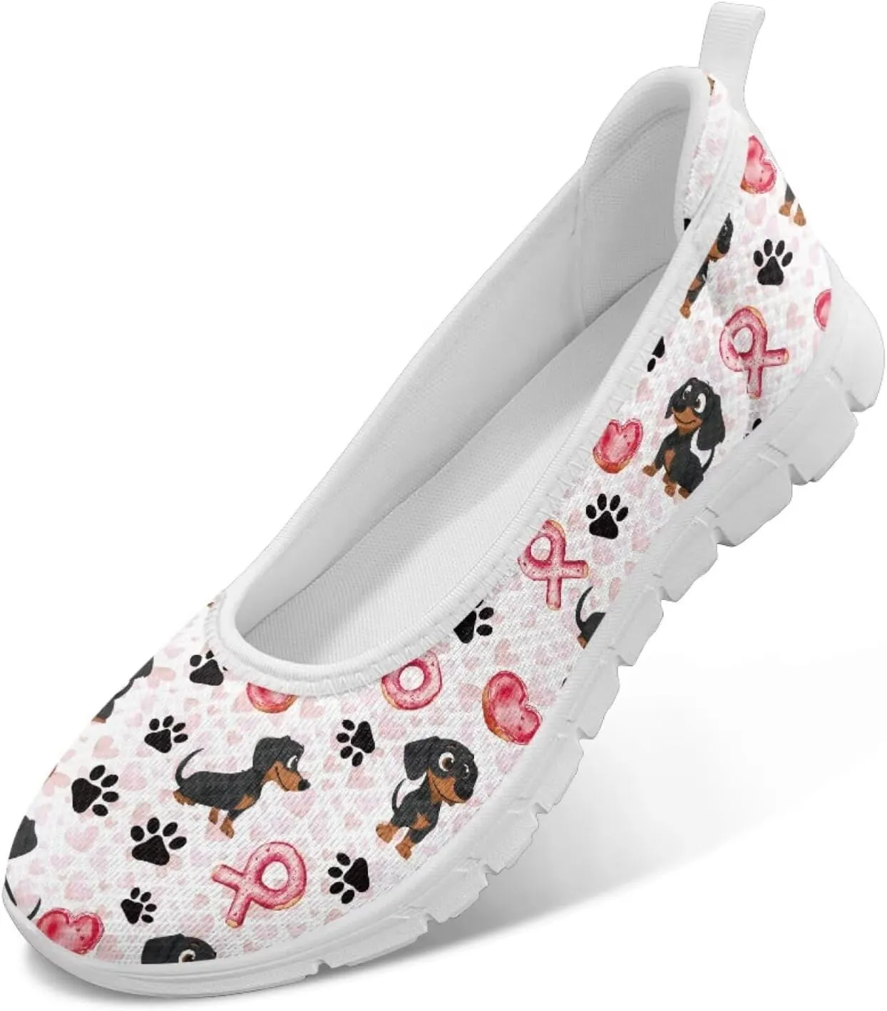 Forchrinse Pink Leopard Print Flats for Women Fashion 2025 Ballet Flats Dressy Walking Shoes Comfort Slip on Knit Loafers Shoes