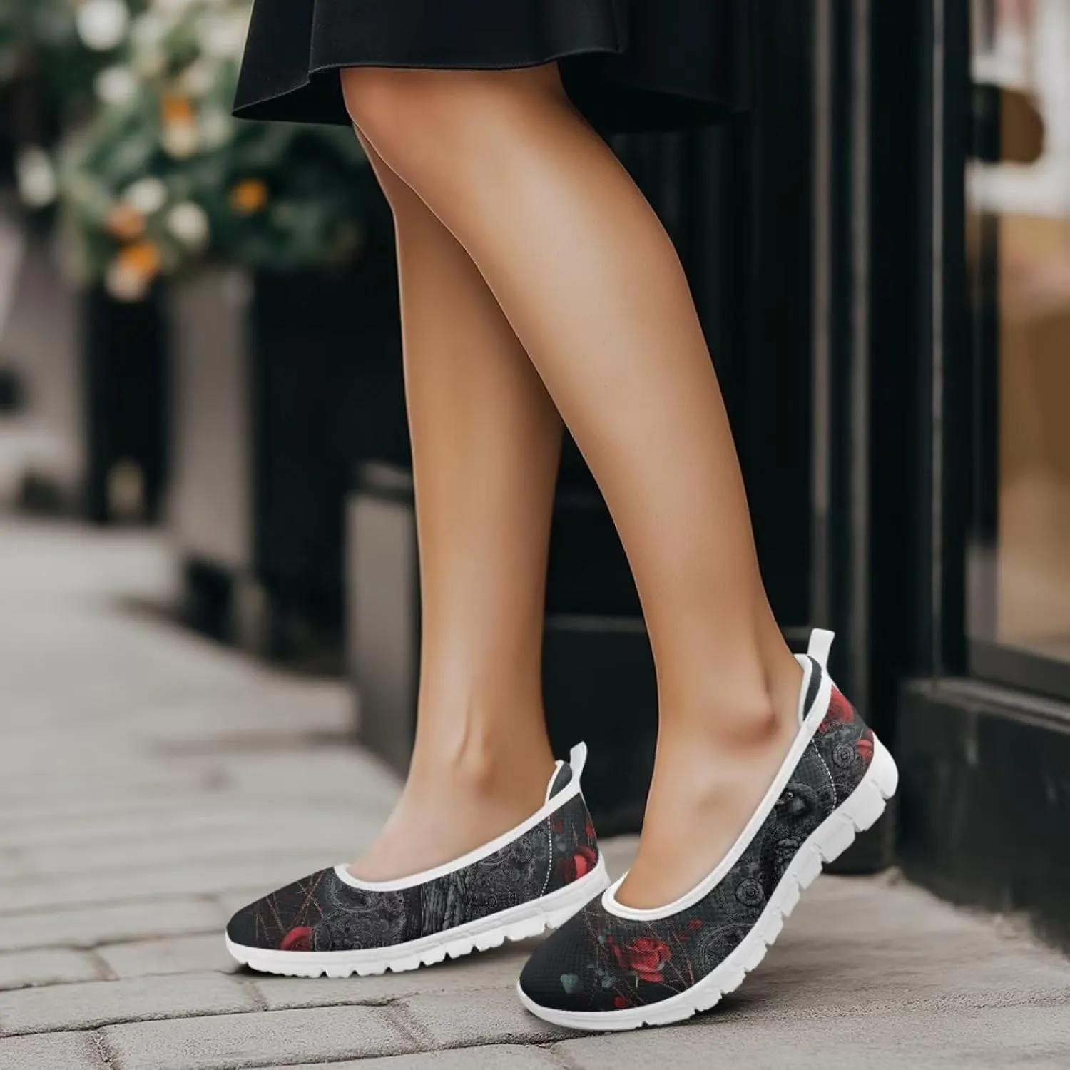 Forchrinse Pink Leopard Print Flats for Women Fashion 2025 Ballet Flats Dressy Walking Shoes Comfort Slip on Knit Loafers Shoes