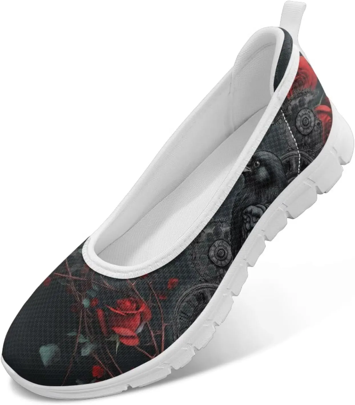 Forchrinse Pink Leopard Print Flats for Women Fashion 2025 Ballet Flats Dressy Walking Shoes Comfort Slip on Knit Loafers Shoes
