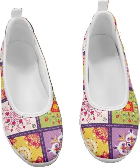 Forchrinse Pink Leopard Print Flats for Women Fashion 2025 Ballet Flats Dressy Walking Shoes Comfort Slip on Knit Loafers Shoes
