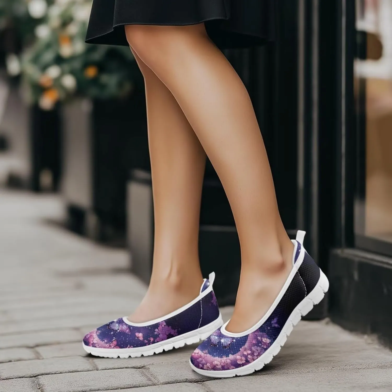 Forchrinse Pink Leopard Print Flats for Women Fashion 2025 Ballet Flats Dressy Walking Shoes Comfort Slip on Knit Loafers Shoes