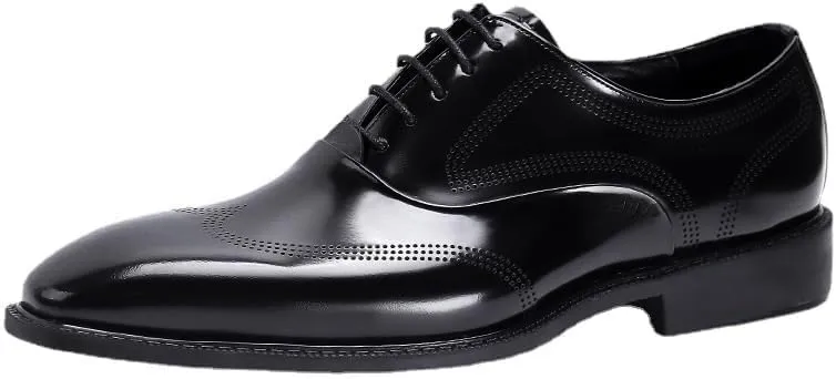 Italian Luxury Oxfords Shoes Men's Fashion Classic Pointed Toe Lace Up Low Top Leather Dress Shoes Brogue Tuxedo Shoes Elegant Comfortable Formal Business Wedding