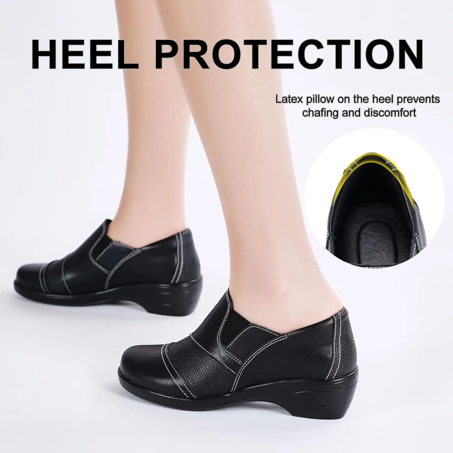 Loafers for Womens Comfort Leather Slip On Dress Shoes for Office Business