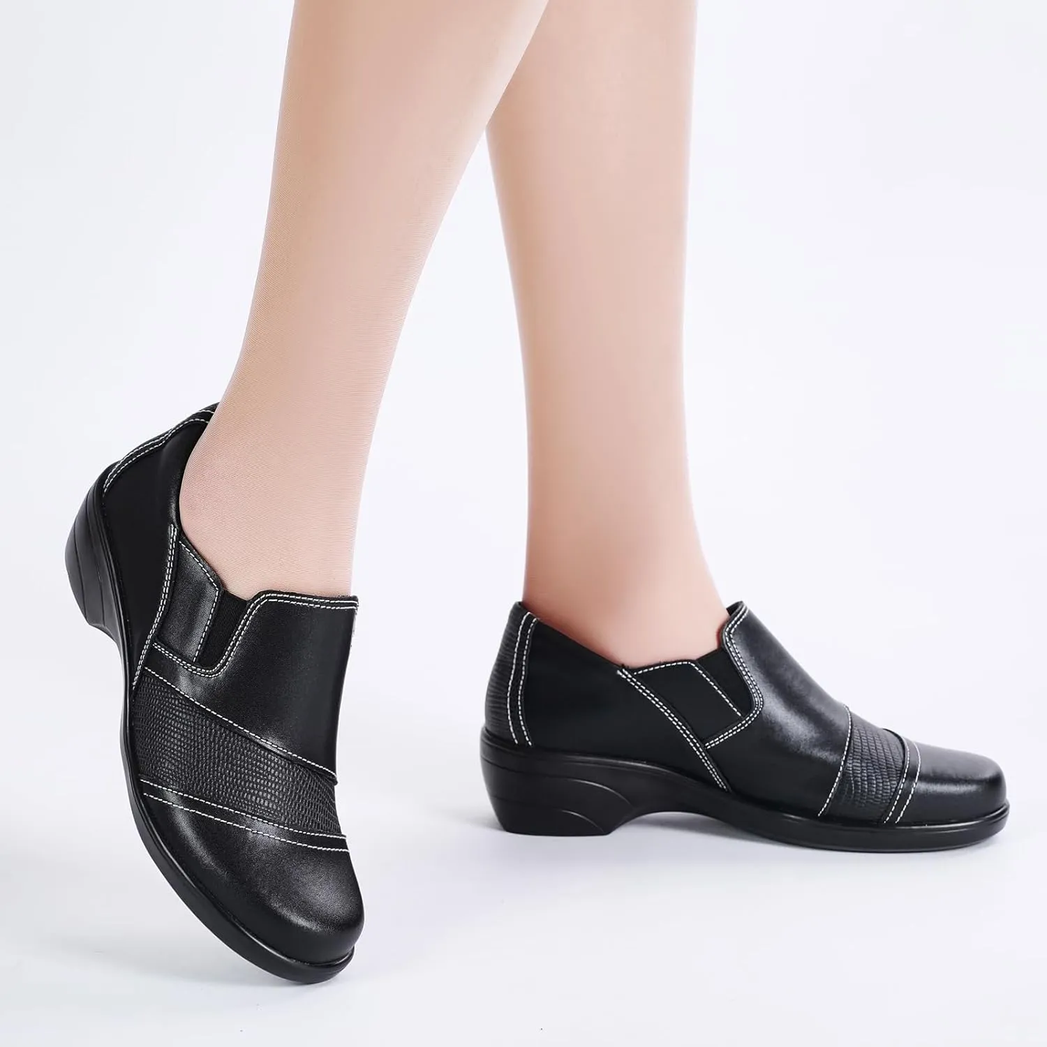 Loafers for Womens Comfort Leather Slip On Dress Shoes for Office Business