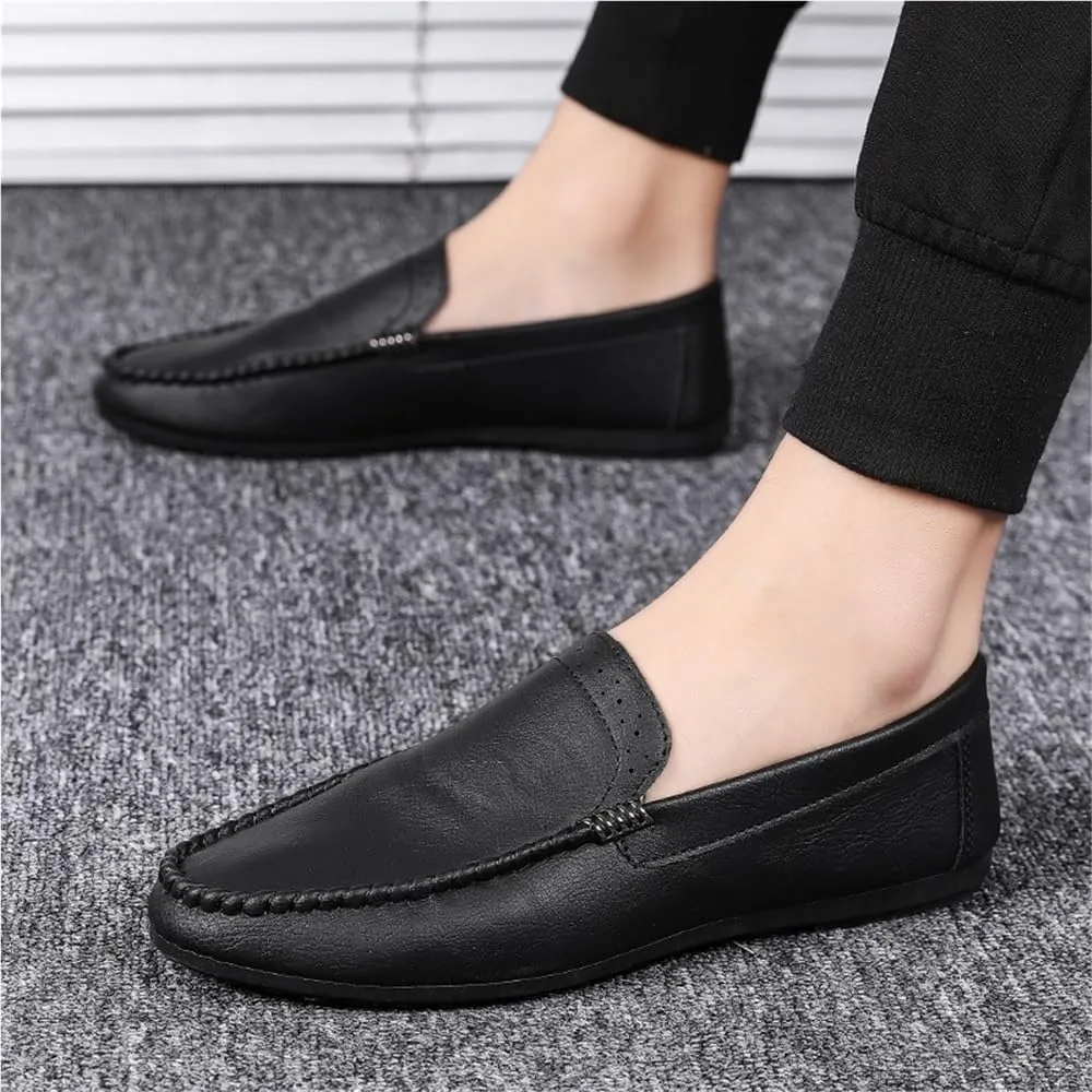 Men Vintage Loafers Faux Leather Uniform Tuxedo Solid Color Round Toe Non Prom Wedding Slip On