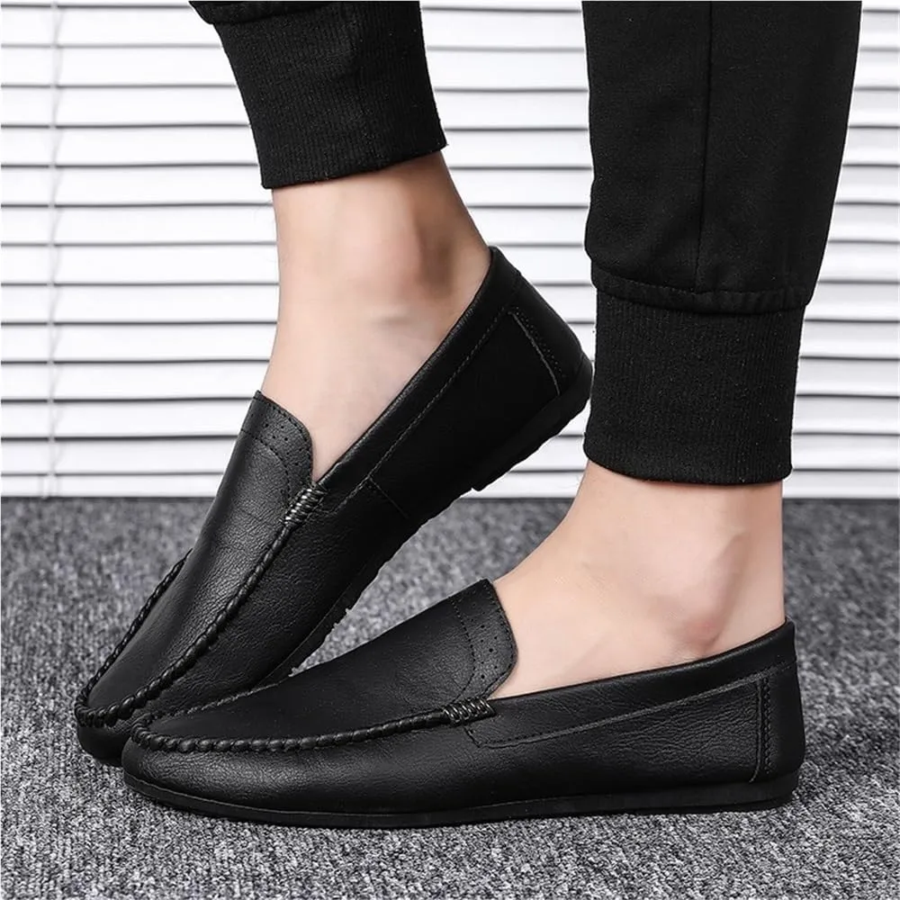 Men Vintage Loafers Faux Leather Uniform Tuxedo Solid Color Round Toe Non Prom Wedding Slip On