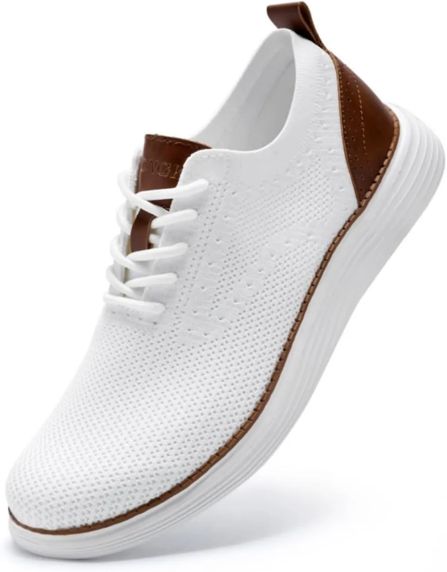 Men's Casual Dress Oxfords Shoes Mesh Lightweight Breathable Fashion Sneakers Business Walking Shoes