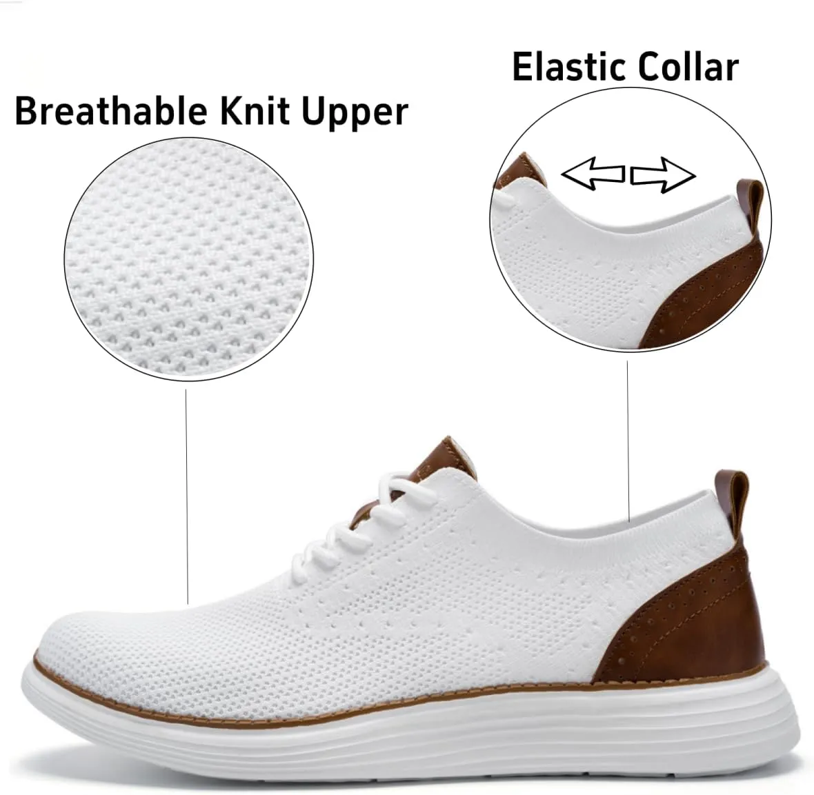 Men's Casual Dress Oxfords Shoes Mesh Lightweight Breathable Fashion Sneakers Business Walking Shoes