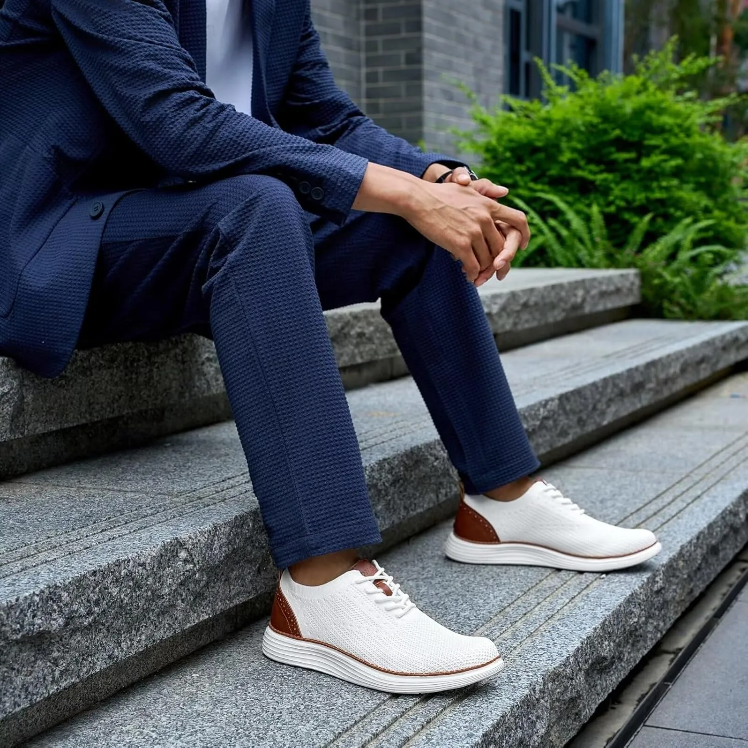 Men's Casual Dress Oxfords Shoes Mesh Lightweight Breathable Fashion Sneakers Business Walking Shoes