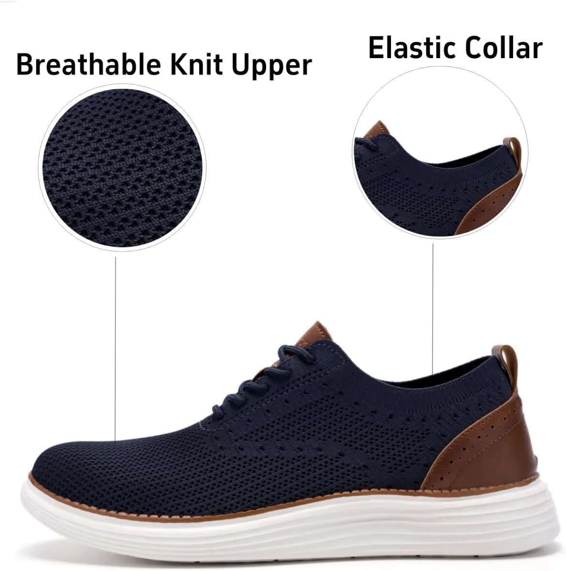 Men's Casual Dress Oxfords Shoes Mesh Lightweight Breathable Fashion Sneakers Business Walking Shoes