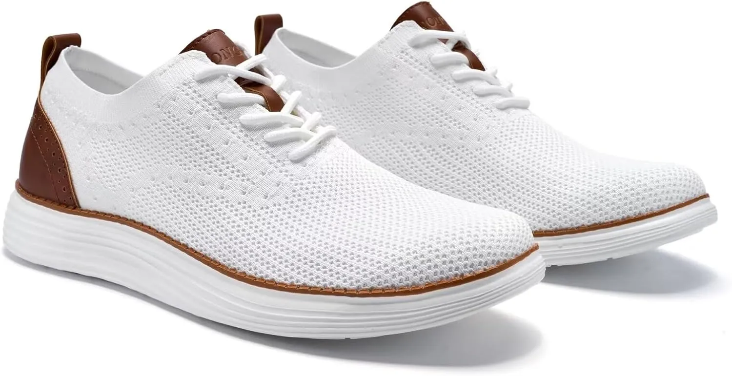 Men's Casual Dress Oxfords Shoes Mesh Lightweight Breathable Fashion Sneakers Business Walking Shoes