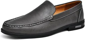 Mens Casual Leather Loafers, Slip-On Dress Boat Shoes, Blue, Black, White, Gray Mens Casual Leather Loafers, Slip-On Dress Boat Shoes, Blue, Black, White, Gray