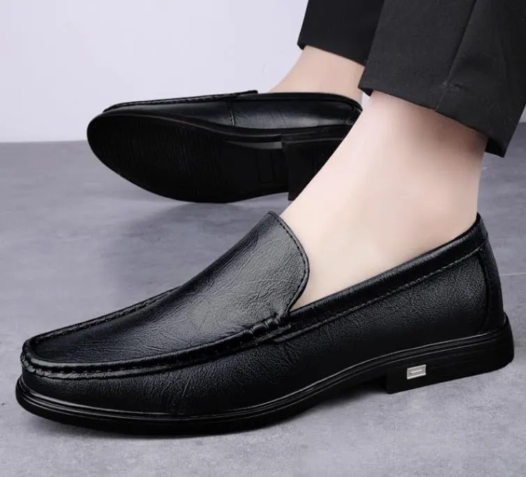 Men's Patent Leather Slip-On Loafers Shoes Men Business Wedding Dress Shoes