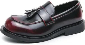 Santimon Loafers for Men Dress Shoes Fashion Casual Slip On Leather Tassel Loafers Business Wedding Prom Boat Shoes
