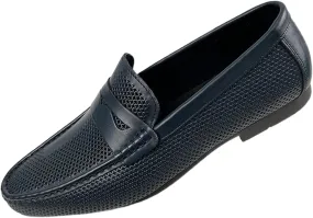 Santimon Men's Dress Loafers Leather Shoes - Classic Penny Loafers for Work, Casual-Non-Slip, Comfortable Walking Shoes-Breathable Hollow Design Mocasines