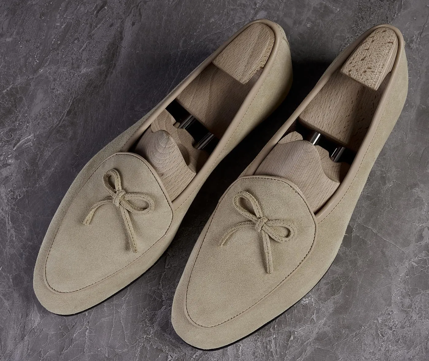 Santimon Mens Dress Slip On Penny Loafers Suede Leather Casual Bow-Tie Belgian Loafer Formal Business Prom Shoes