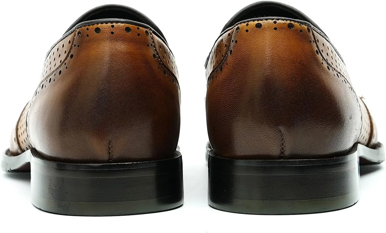 Santimon Mens Loafers Black Dress Casual Slip On Leather Penny Loafers Summer Shoes Fashion Formal Business Tassel Loafers