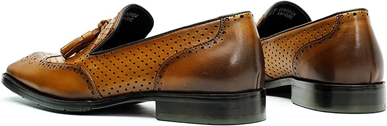 Santimon Mens Loafers Black Dress Casual Slip On Leather Penny Loafers Summer Shoes Fashion Formal Business Tassel Loafers