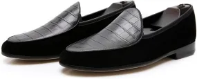 Santimon Men's Loafers Slip On Casaul Dress Genunie Leather Penny Loafers Prom Wedding Formal Business Mocasines Suede Tuxedo Shoes for Men