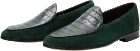 Santimon Men's Loafers Slip On Casaul Dress Genunie Leather Penny Loafers Prom Wedding Formal Business Mocasines Suede Tuxedo Shoes for Men