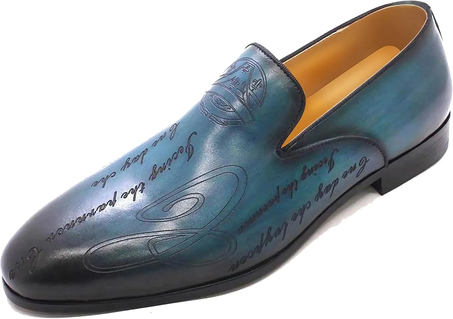 Santimon Men's Loafers Slip On Dress Casual Prom Shoes Genuine Leather Penny Loafers Fashion Wedding Tuexdo Business Formal Loafer Comfortable Walking Shoes for Men