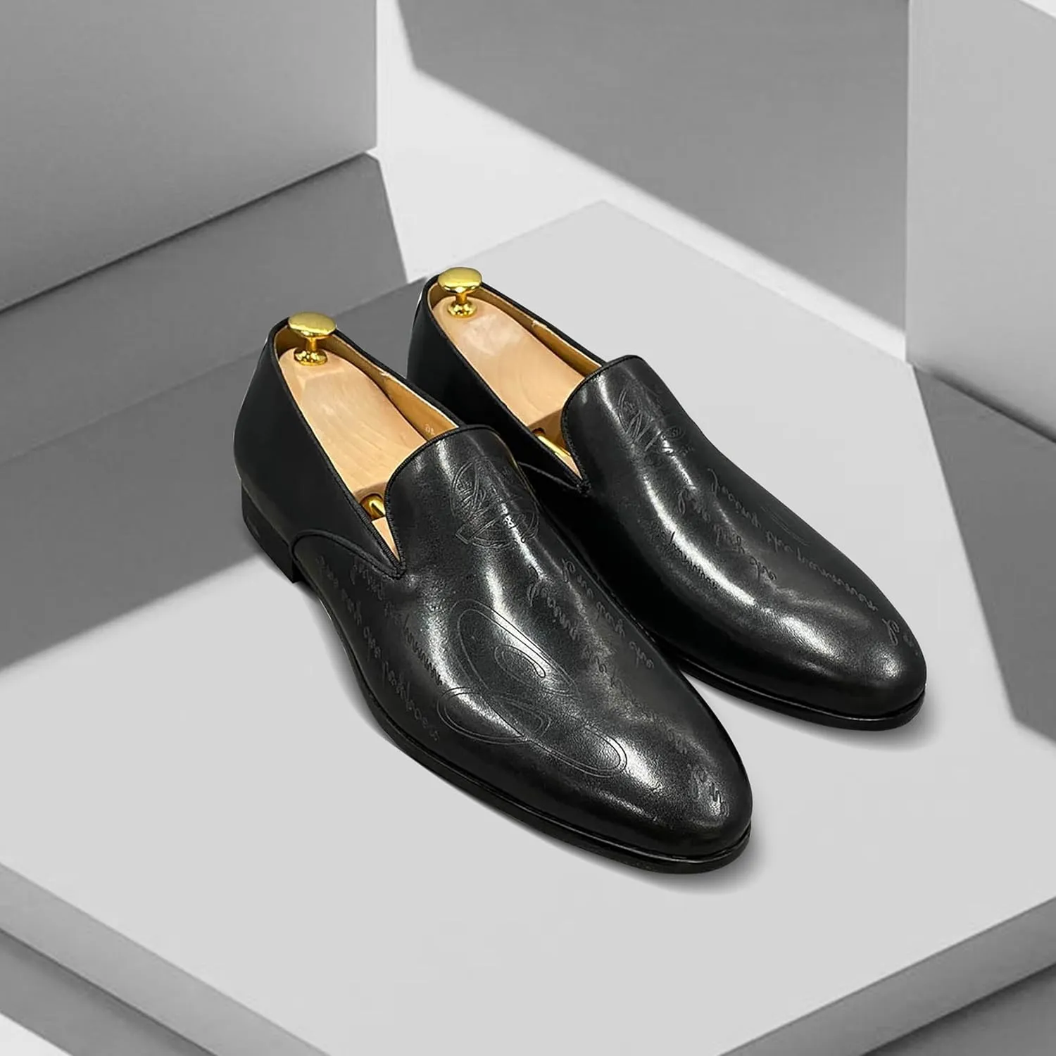 Santimon Men's Loafers Slip On Dress Casual Prom Shoes Genuine Leather Penny Loafers Fashion Wedding Tuexdo Business Formal Loafer Comfortable Walking Shoes for Men