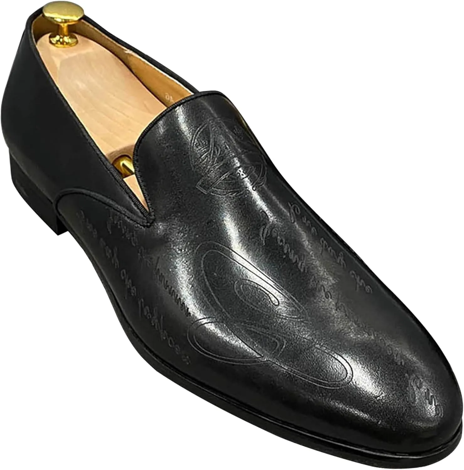 Santimon Men's Loafers Slip On Dress Casual Prom Shoes Genuine Leather Penny Loafers Fashion Wedding Tuexdo Business Formal Loafer Comfortable Walking Shoes for Men